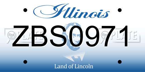 ZBS0971 Illinois License Plate