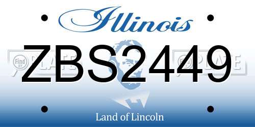 ZBS2449 Illinois License Plate