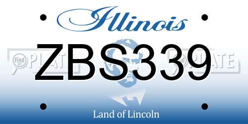 ZBS339 Illinois License Plate