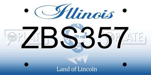 ZBS357 Illinois License Plate