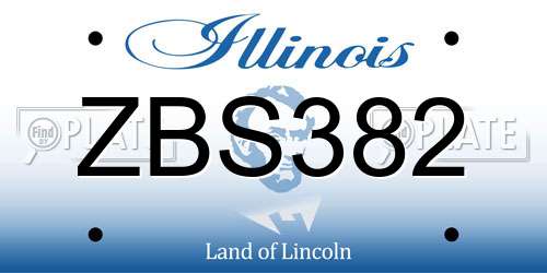 ZBS382 Illinois License Plate