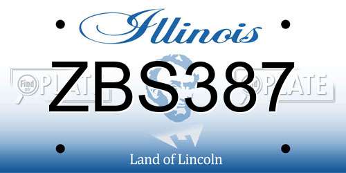 ZBS387 Illinois License Plate