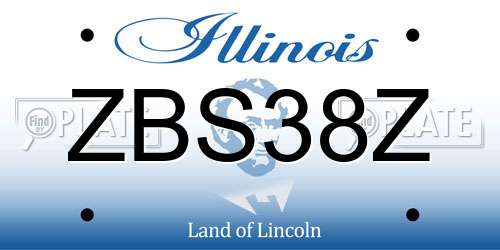 ZBS38Z Illinois License Plate