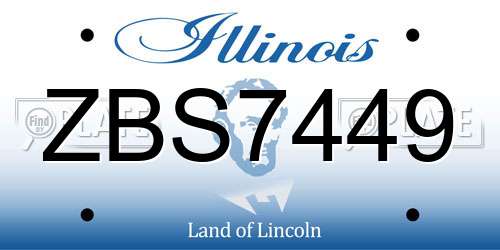 ZBS7449 Illinois License Plate