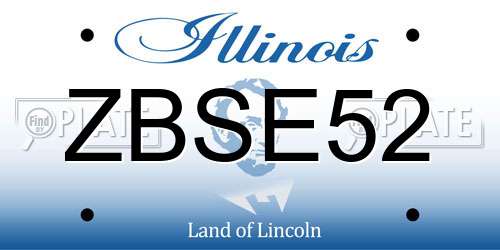 ZBSE52 Illinois License Plate