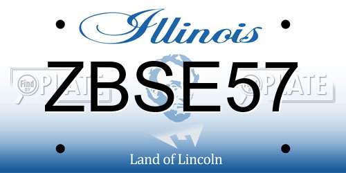 ZBSE57 Illinois License Plate