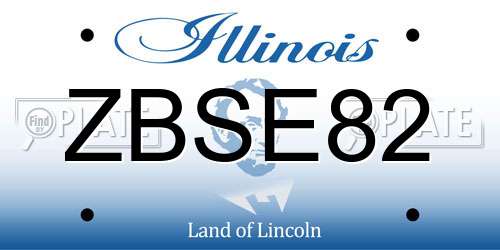ZBSE82 Illinois License Plate