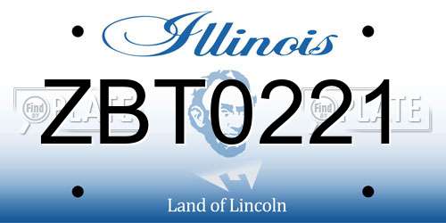 ZBT0221 Illinois License Plate