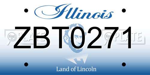 ZBT0271 Illinois License Plate