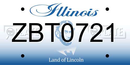ZBT0721 Illinois License Plate