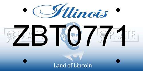 ZBT0771 Illinois License Plate