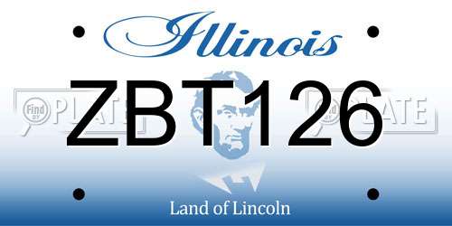 ZBT126 Illinois License Plate