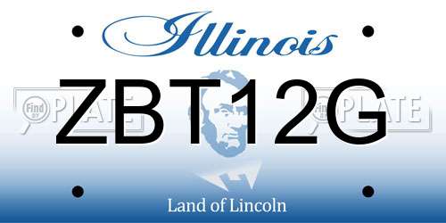 ZBT12G Illinois License Plate