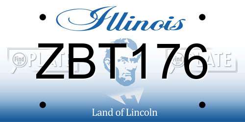 ZBT176 Illinois License Plate