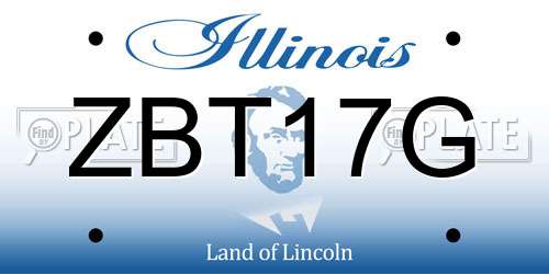 ZBT17G Illinois License Plate