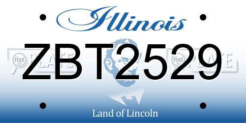 ZBT2529 Illinois License Plate