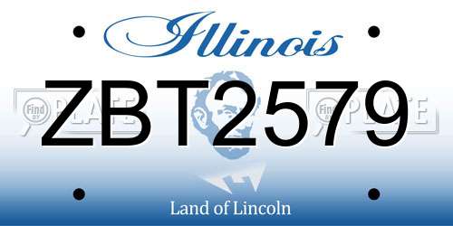 ZBT2579 Illinois License Plate