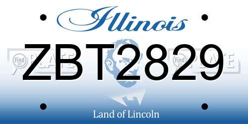 ZBT2829 Illinois License Plate