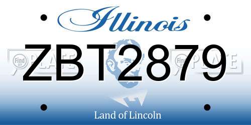 ZBT2879 Illinois License Plate