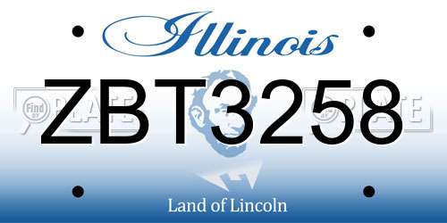 ZBT3258 Illinois License Plate