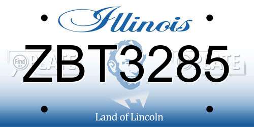 ZBT3285 Illinois License Plate