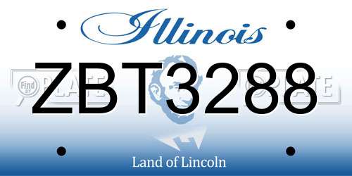 ZBT3288 Illinois License Plate