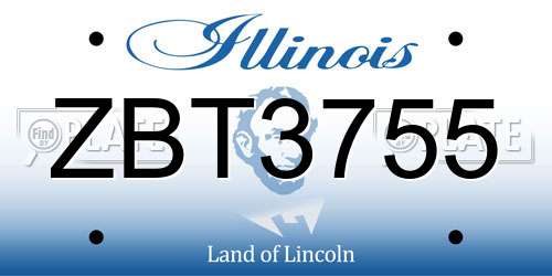 ZBT3755 Illinois License Plate
