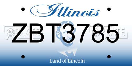 ZBT3785 Illinois License Plate