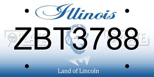 ZBT3788 Illinois License Plate