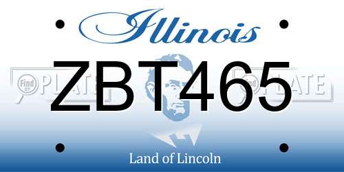 ZBT465 Illinois License Plate