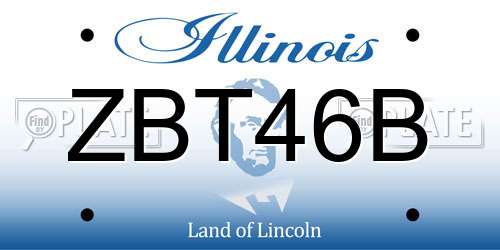 ZBT46B Illinois License Plate