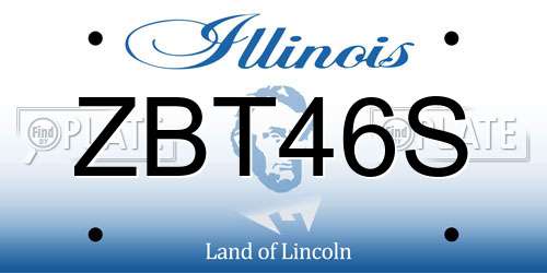 ZBT46S Illinois License Plate