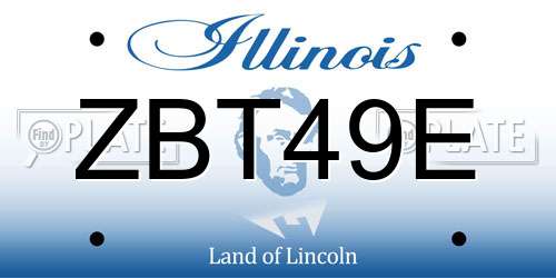 ZBT49E Illinois License Plate