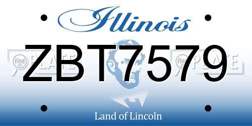 ZBT7579 Illinois License Plate