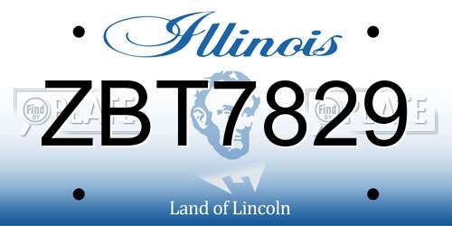 ZBT7829 Illinois License Plate