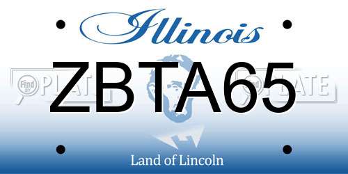 ZBTA65 Illinois License Plate