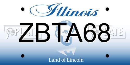 ZBTA68 Illinois License Plate