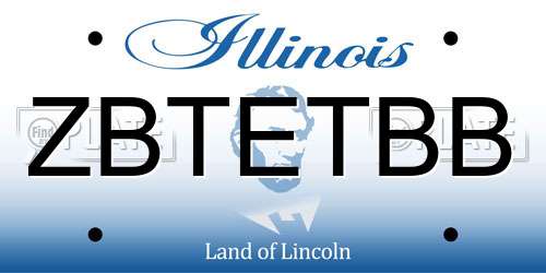 ZBTETBB Illinois License Plate