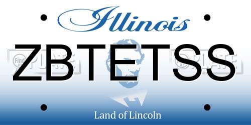 ZBTETSS Illinois License Plate