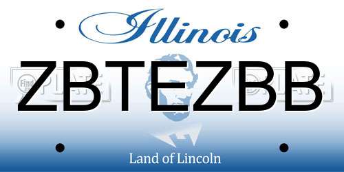 ZBTEZBB Illinois License Plate