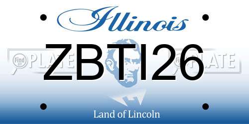 ZBTI26 Illinois License Plate