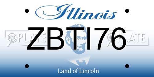 ZBTI76 Illinois License Plate
