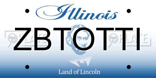 ZBTOTTI Illinois License Plate