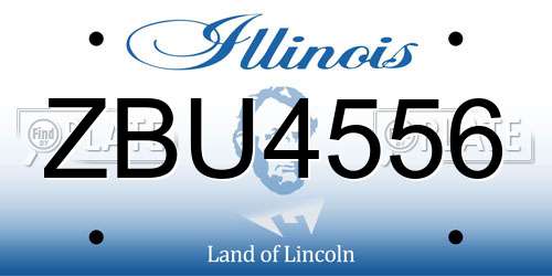 ZBU4556 Illinois License Plate