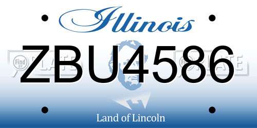 ZBU4586 Illinois License Plate