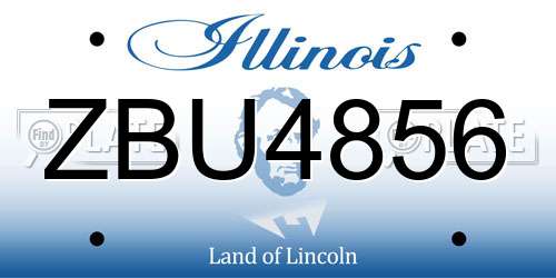 ZBU4856 Illinois License Plate
