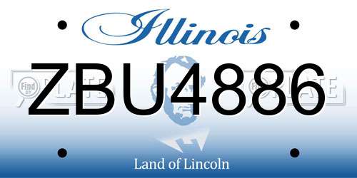 ZBU4886 Illinois License Plate