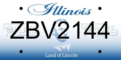 ZBV2144 Illinois License Plate