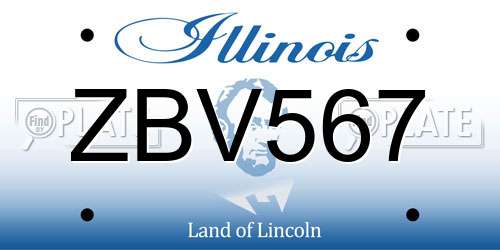 ZBV567 Illinois License Plate