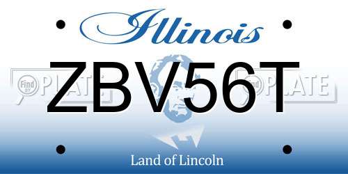 ZBV56T Illinois License Plate